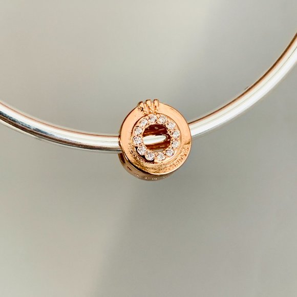 NEW Authentic Pandora Open Center Pave Crown O Charm / Pandora Bracelet - Picture 1 of 7